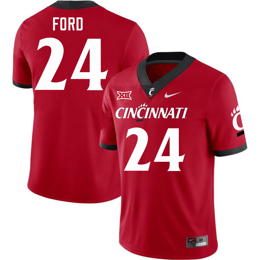 Cincinnati Bearcats #24 Jerome Ford Big 12 Conference College Football Jerseys Stitched Sale-Red